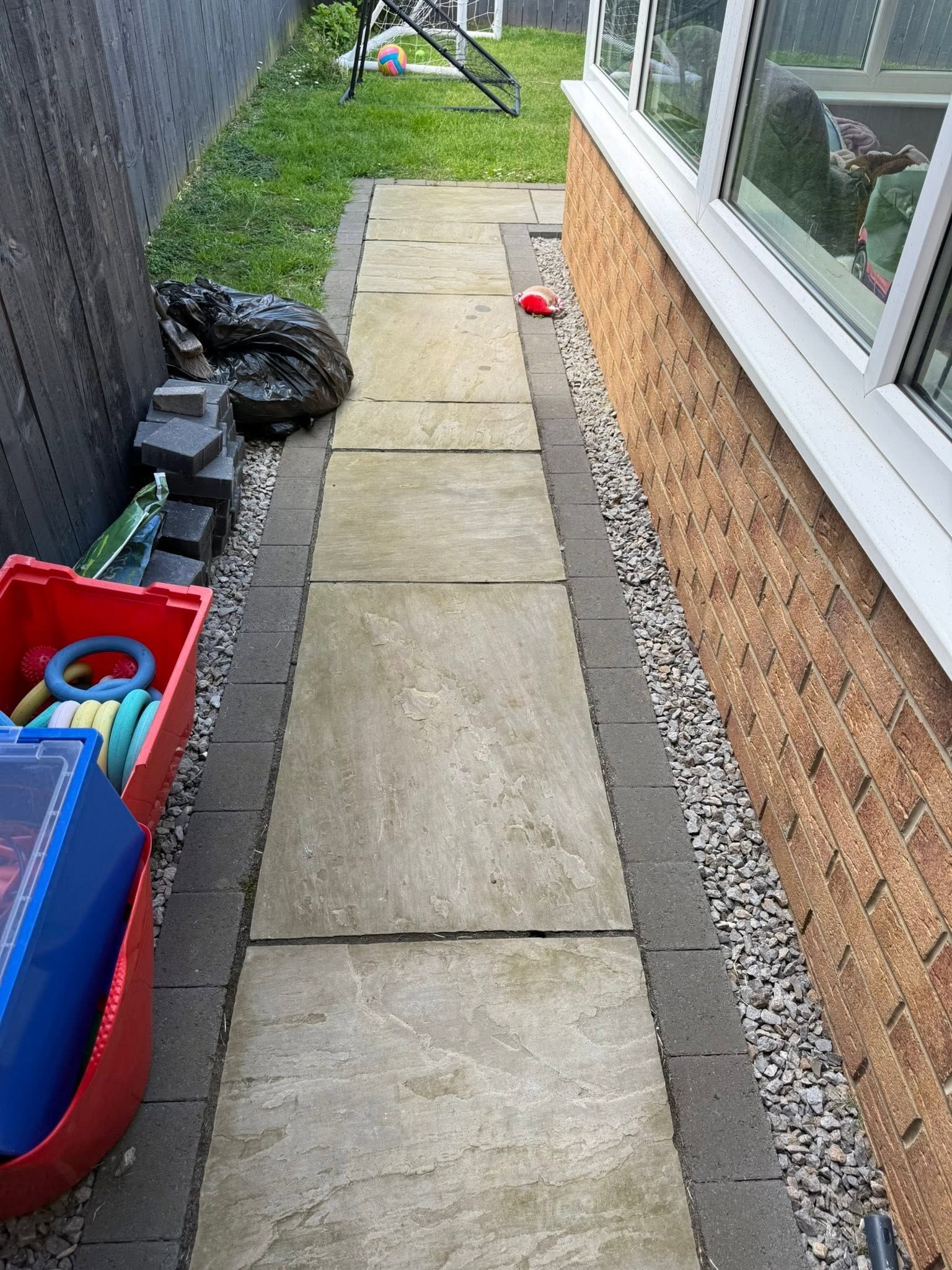 Garden path after pressure washing, path cleaning in Thornaby  Teesside by IGM